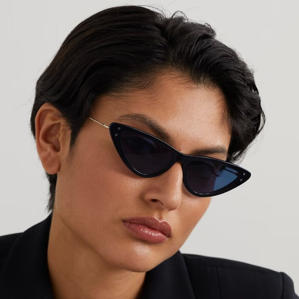 Dior MISSDIOR B4U CD40105U 01V 12B0 BRAND NEW Sunglasses Shiny Black Blue Unisex - Picture 6 of 13